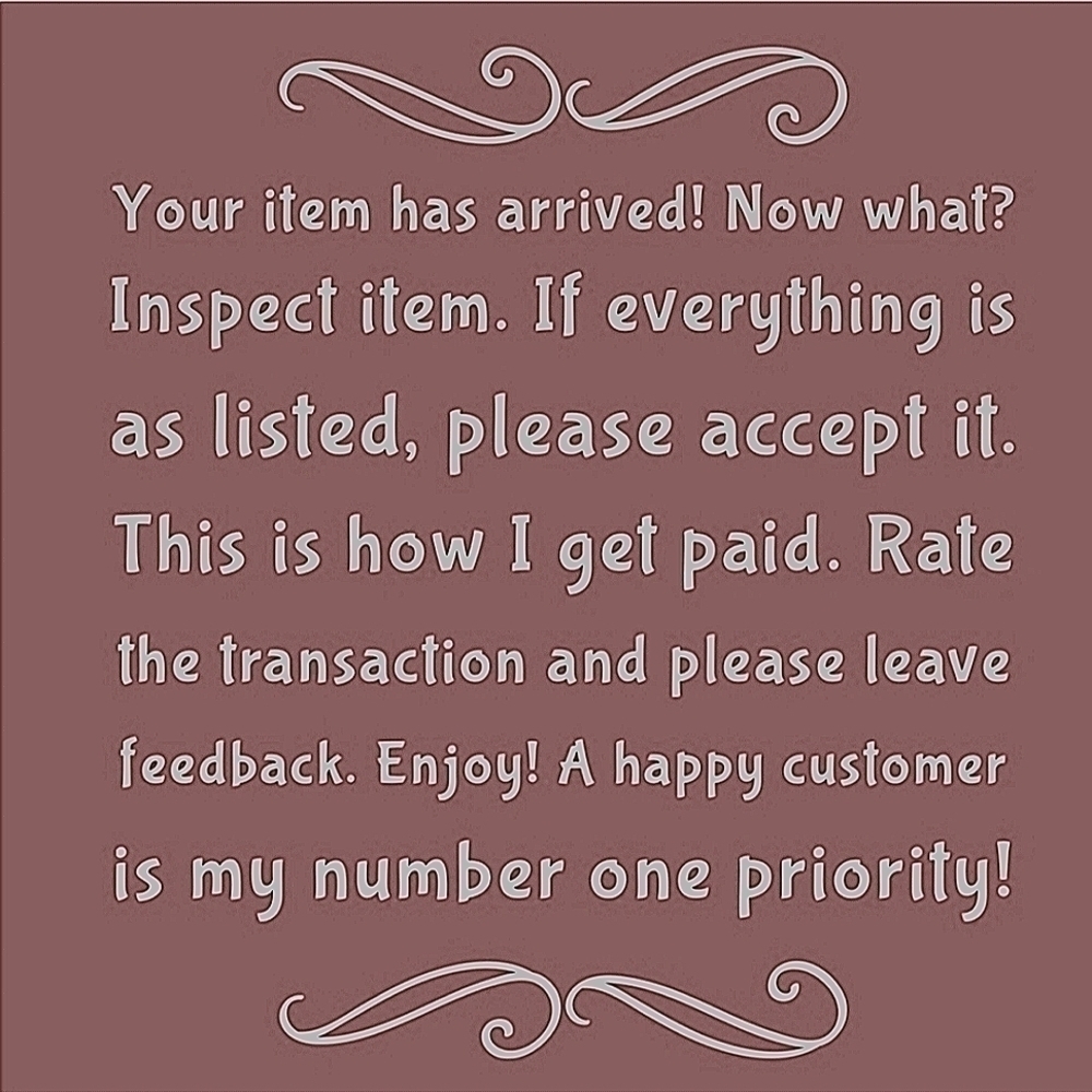If You Are Happy With Your Item, Please Leave Feedback! ⭐️⭐️⭐️⭐️⭐️